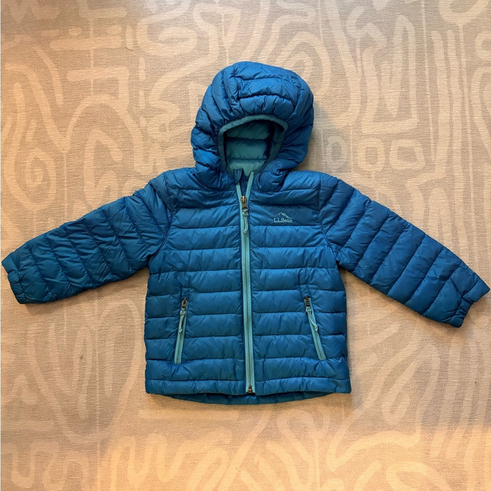 LL Bean Toddler Ultralight Blue Down Puffer Jacket - 3T